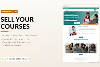 build responsive elearning or lms wordpress website