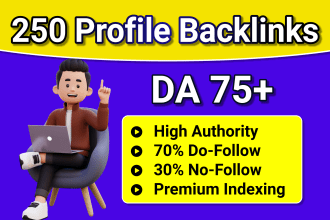 build 250 high authority SEO profile backlinks manually