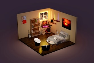 design your room to 3d isometric