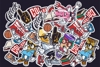 design sticker logo badge label decals die cut and cards