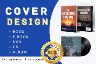 design book or ebook cover, mockup, cd and dvd album cover