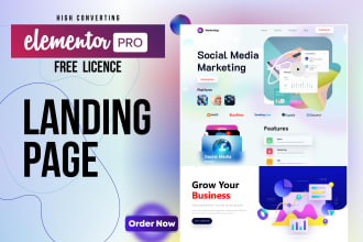 create attractive landing page or website with elementor pro