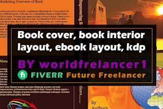 design book interior layout, book cover and ebook
