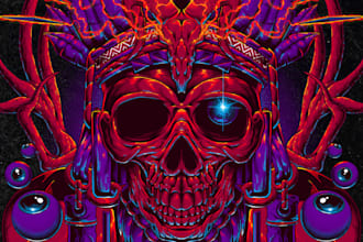 draw detail skull dark art illustration for your t shirts