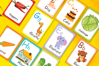 design any type of creative flashcards