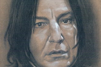 draw realistic sketch portrait in charcoal on toned paper