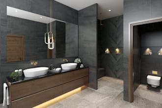 design and render bathroom, shower, vanity, laundry 3d model