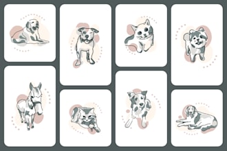 draw pet potrait or pet illustration