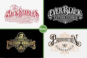 do amazing vintage retro hand lettering and victorian style logo design