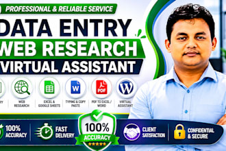be your expert virtual, personal assistant for data entry