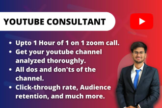 be your youtube consultant for the whole channel revamp