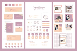 a design elegant signature logo and branding kit with copyright