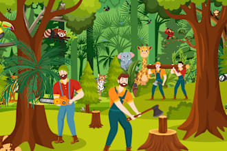 do cute cartoon and storybook illustrations for you