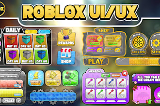 design great roblox UI , gui  for your roblox game