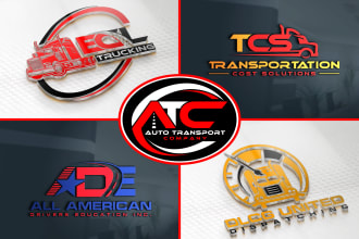 creative logistics transport and trucking logo design
