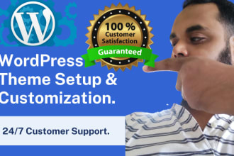 install wordpress, setup any theme and customization