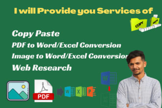 do copy paste and PDF, image conversion to word, excel