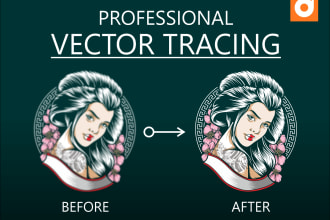 vector trace, recreate, redraw, convert logo and image
