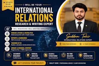 do content writing related to international relations, foreign policy