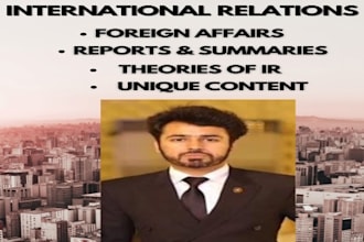 do content writing related to international relations, foreign policy