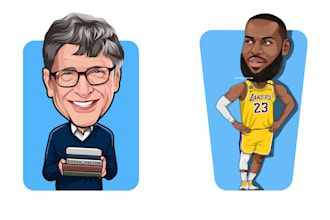 draw your photo into a big head cartoon caricature