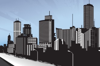 draw amazing city skyline, silhouette, and skyline logo