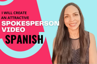 create an attractive spokesperson video in spanish