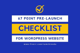 send you a 67 point wordpress website pre launch checklist
