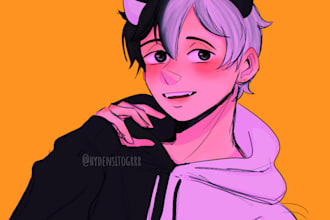 do digital art in anime style