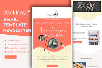 design a custom mailchimp, klaviyo email template newsletter