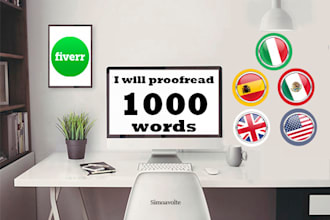 proofread and edit up to 2000 italian spanish english words