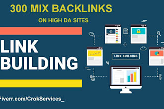create 300 mix backlinks on high da sites