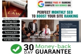 do complete monthly lawyer, attorneys, legal or law firm website SEO