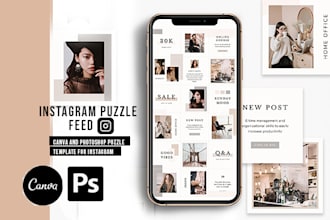 create amazing instagram puzzle feed,  post and stories