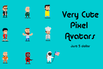 make custom very cute pixel art avatars