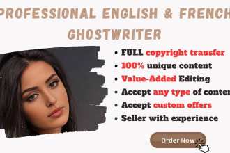 be your ghostwriter, ebook writer, and kindle book writer