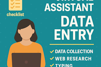 be your virtual assistant for data entry and web research