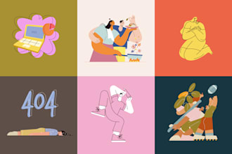 create a vector flat illustration for brand, website, app