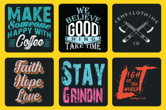 do top rated minimalist, trendy, typography, graphic t shirt design