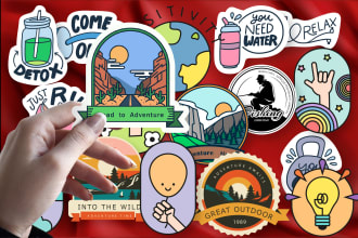 design sticker logo badge label decal die cut vinyl and  patch