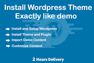install wordpress theme exactly like demo