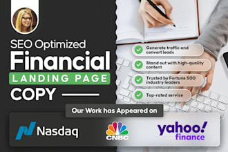 write SEO finance and b2b landing page copy