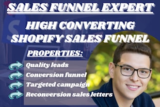 build a high converting shopify sales funnels or design shopify landing pages
