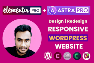 create responsive wordpress website with elementor pro and astra pro