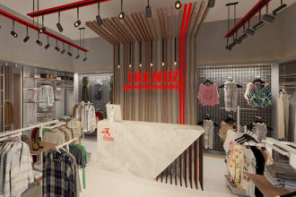 thematic retail shop  commercial space interior design