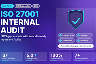 perform iso 27001 isms internal audit and gap analysis