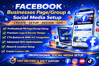 do fb business page, fan page and any facebook page setup perfactly