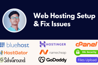 setup web hosting on bluehost, godaddy, hostinger, hostgator