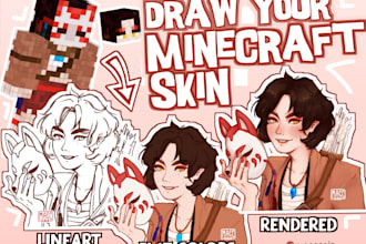 draw your minecraft skin or roblox avatar in my style