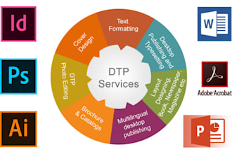 do typesetting dtp of leaflets brochures manuals etc